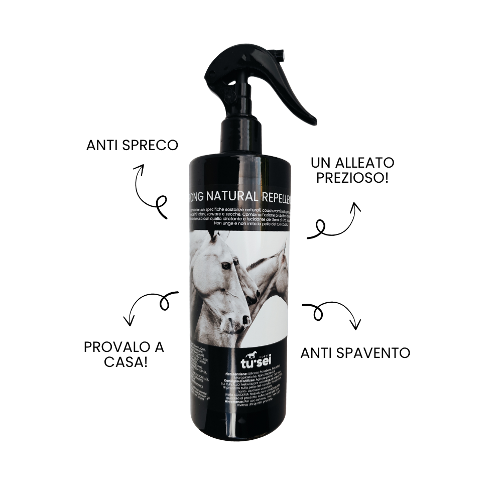 STRONG NATURAL REPELLENT SPRAY - Protezione Naturale Anti Insetti per Cavalli