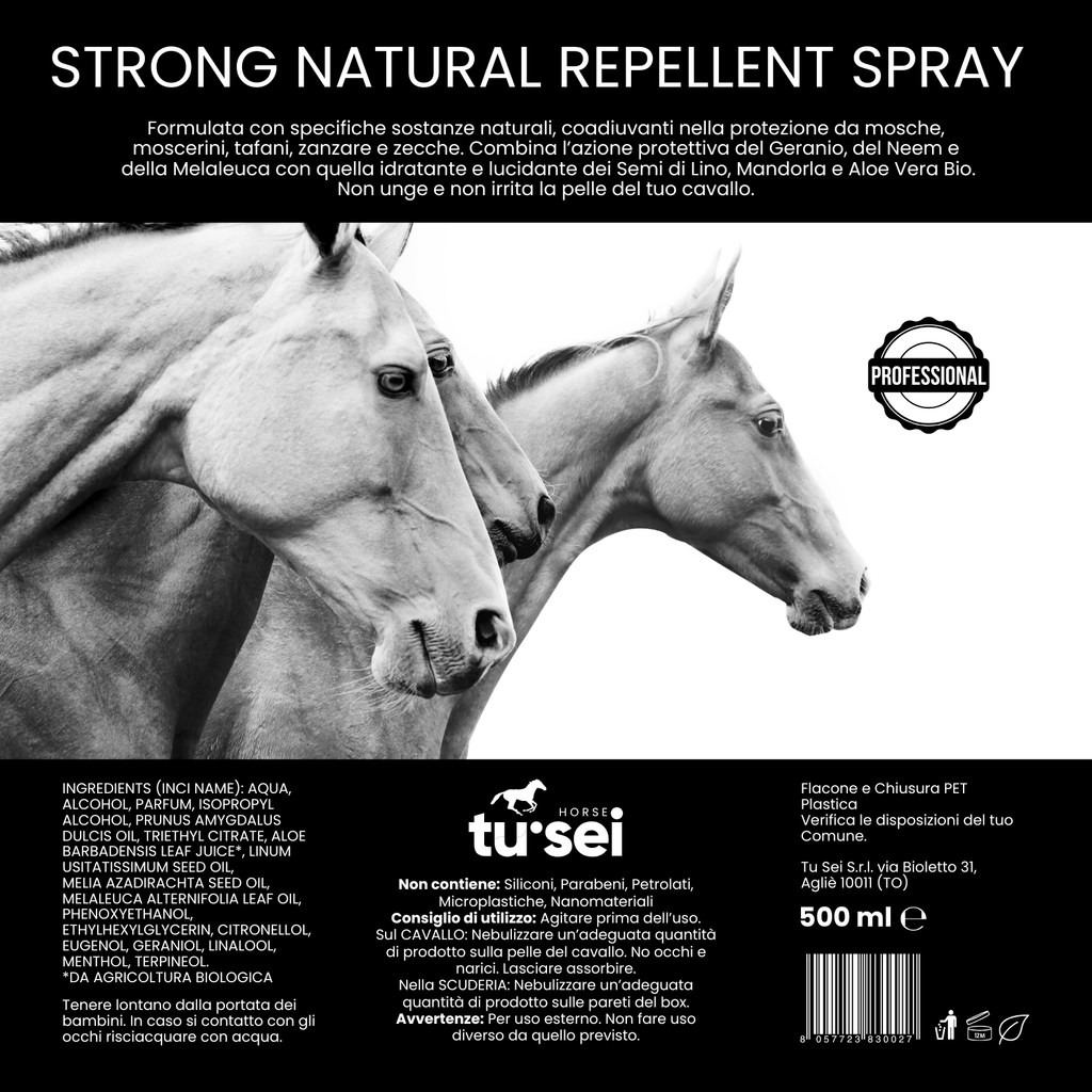 STRONG NATURAL REPELLENT SPRAY - Protezione Naturale Anti Insetti per Cavalli